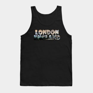 London, England Label with Big Ben & Westminster Tank Top